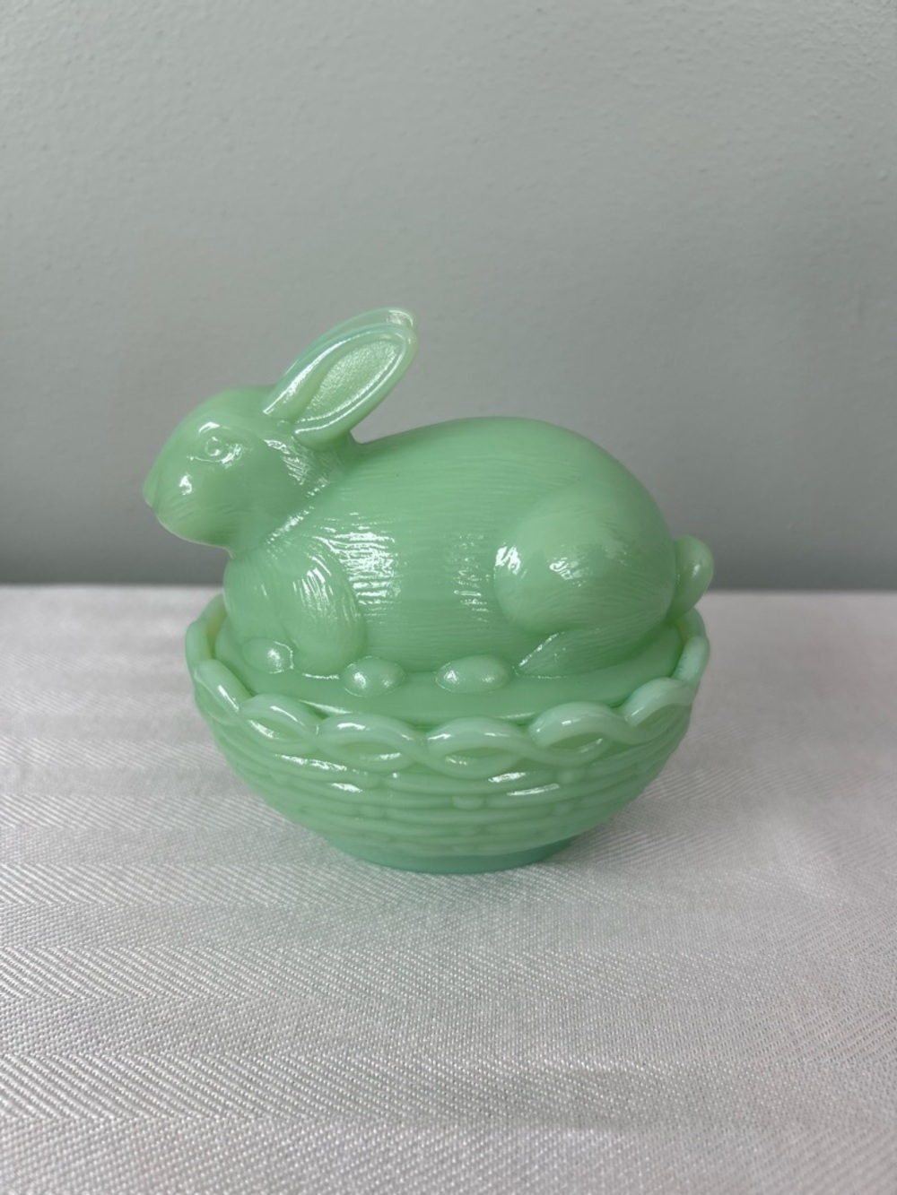 Vintage Jadeite Bunny on Basket